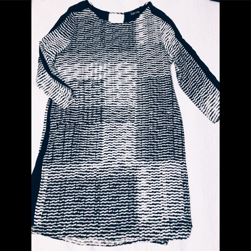 Fabrik Tunic Dress black and white
